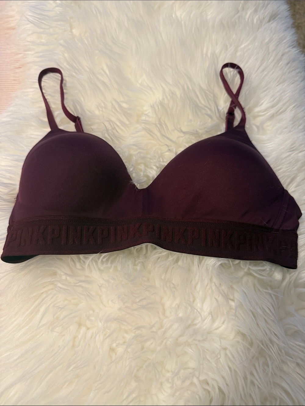 PINK Victoria's Secret Wireless Smooth Bra in Plum
